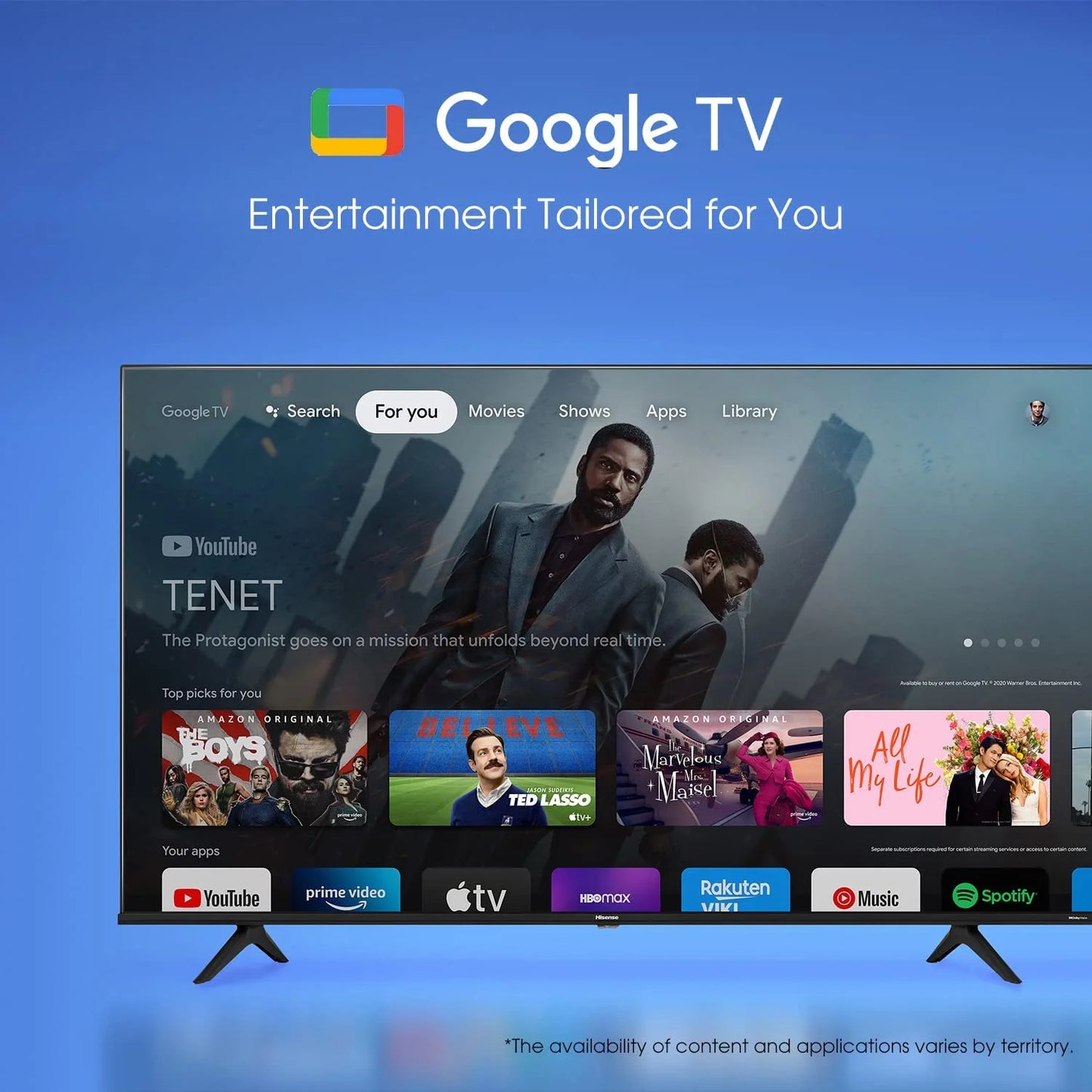 Used 55" Class 4K UHD Google Smart TV HDR A6H Series 55A6H (Used)